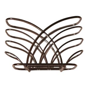 Napkin Holder~Unique Design~Silvertone~EUC